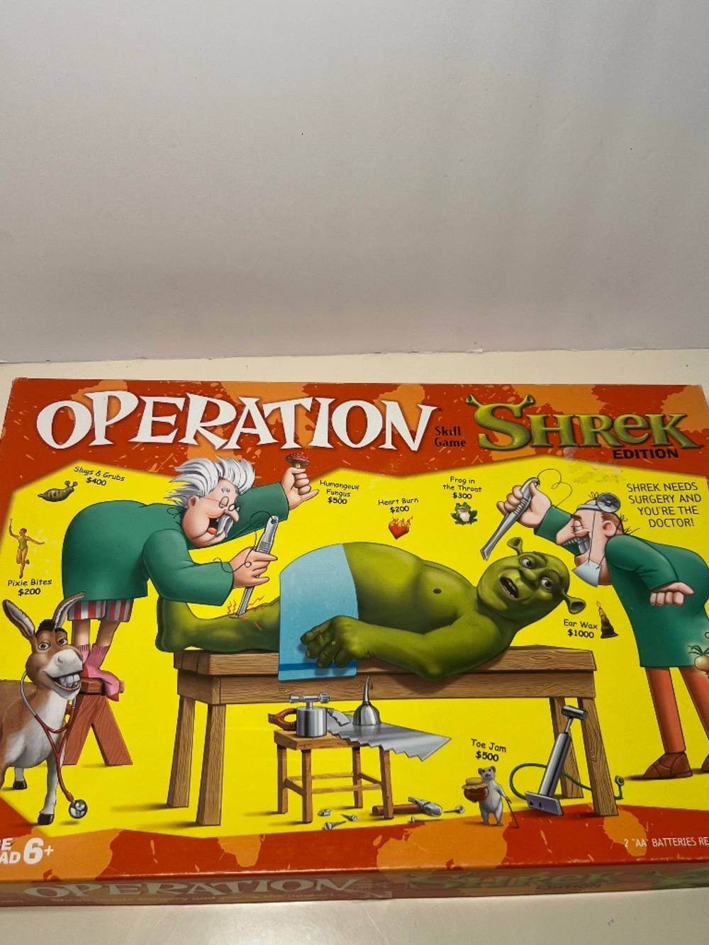Complete Vintage 2004 Shrek Operation Game Tested Works All Parts + Some Extras